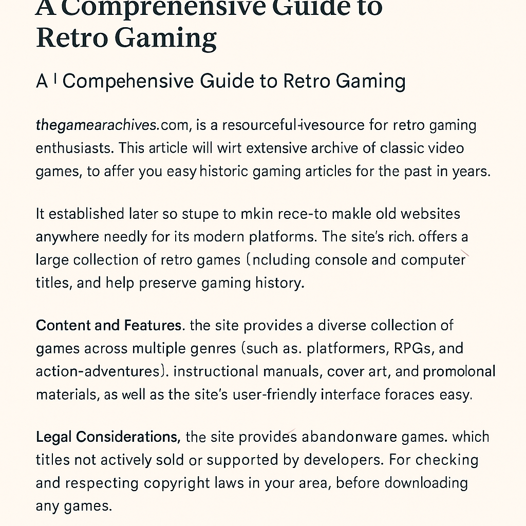 Thegamearchives.com