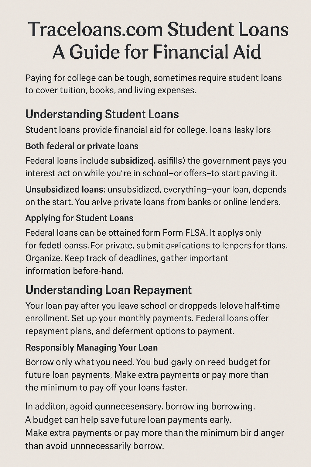 Traceloans.com student loans