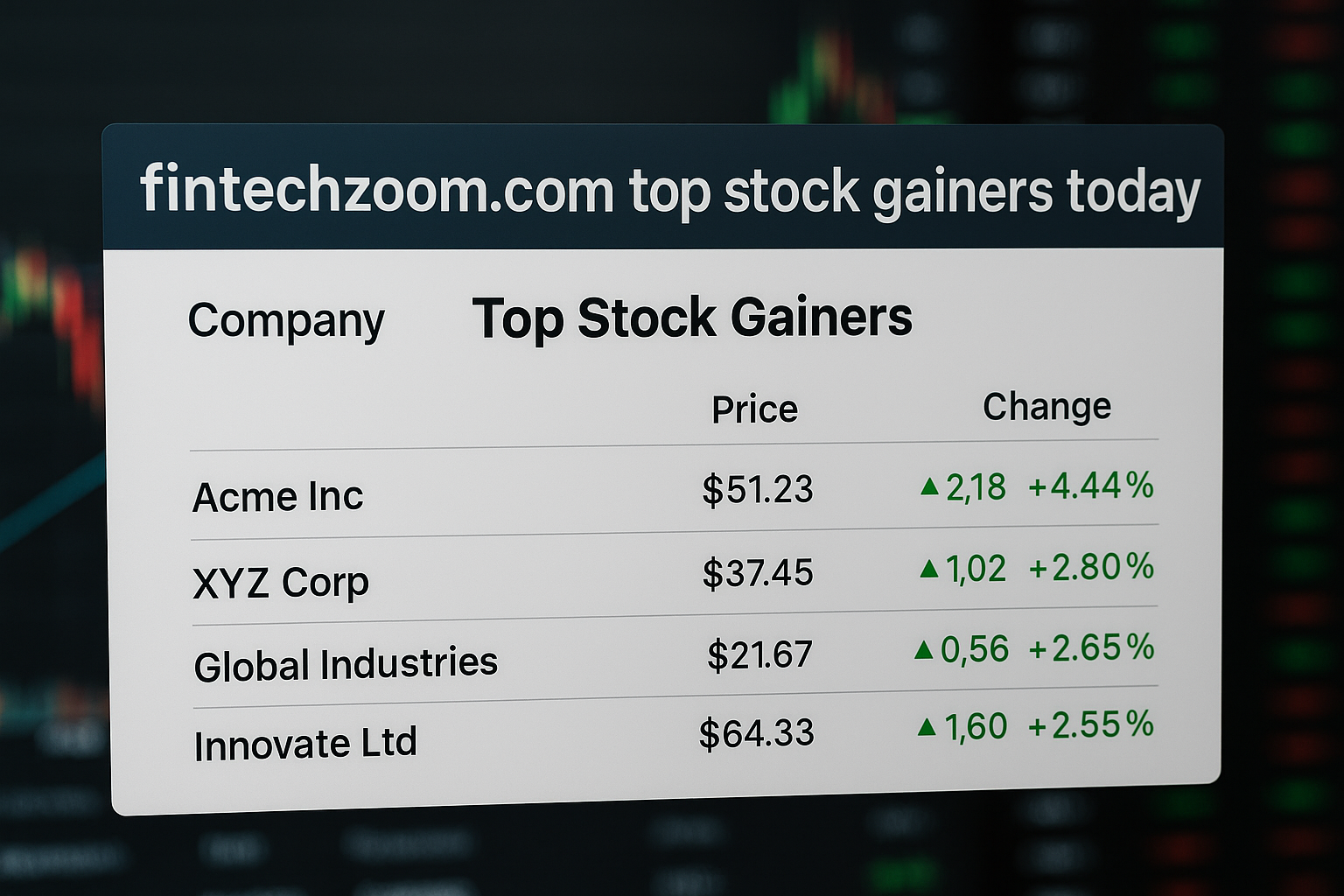 fintechzoom.com top stock gainers today